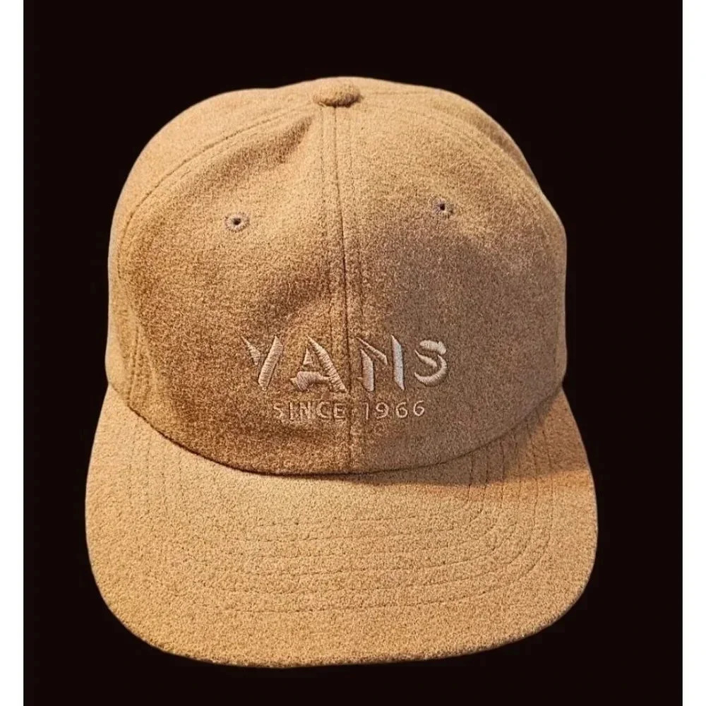 Vans Clark Vintage Brown Hat Cap Unstructured Wool Leather Strap Skatebo…